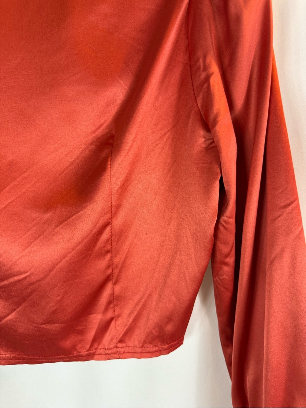 HYFVE Coral Satin Cropped Corset Blouse. Size:S - Picture 12 of 13